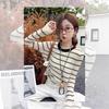 Autumn New Women's Striped Knitted Bottoming Shirt Can Be Worn Inside and Outside Sweater Long-sleeved Top