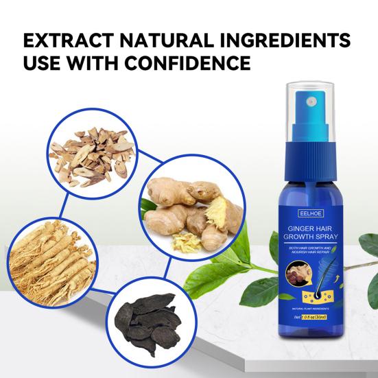 Растительные экстракты EELHOE, 30 мл, жидкость для наращивания волос, натуральный здоровый имбирь, спрей для роста волос для салона
