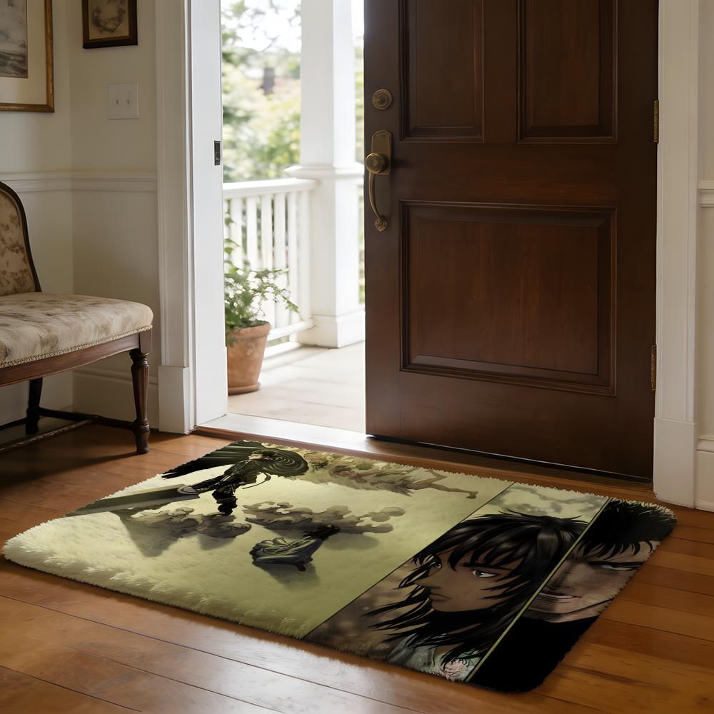 Floor Mat Soft Flannel Rug Non Slip Absorbent Mat for Bathroom Bedroom Home Decor Guts Sword In B Berserk
