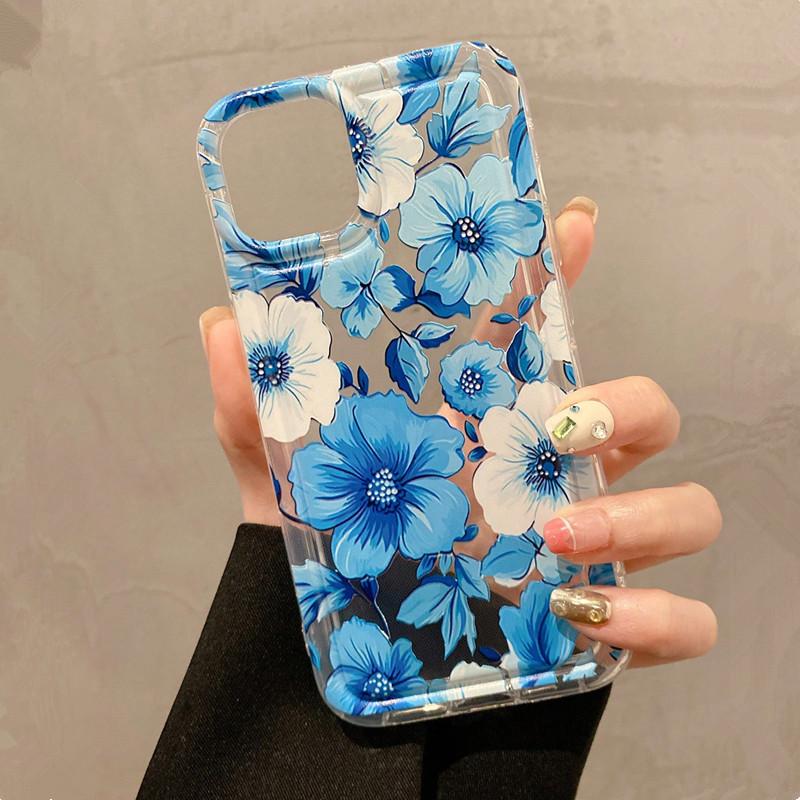 Flowers Graphic Print Clear Case For Redmi Note 13 12 Pro Plus 4G 5G 12S 11S 10S 12S 11S 10S Redmi 12 13C Protect Cover