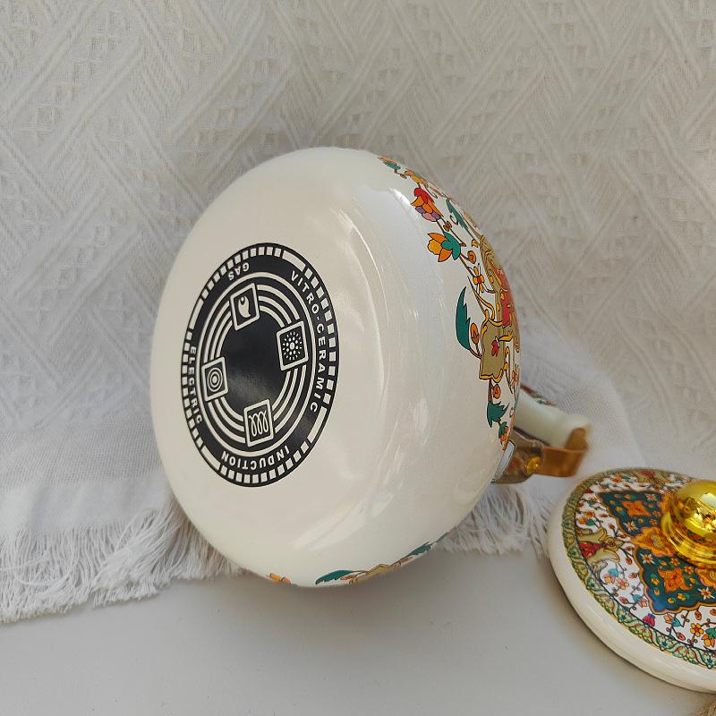 Утолщенный эмалированный эмалированный чайник 2,5 литра, чайник для охлаждения, чайник для молока, индукционная плита