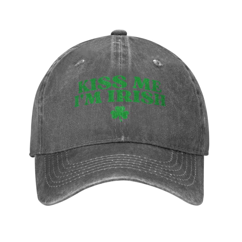 Summer Kiss Me Im Irish St Patricks Day Baseball Cap Sun Sunscreen Design Washed Trucker Hat Unisex Unisex Hippie Baseball Caps