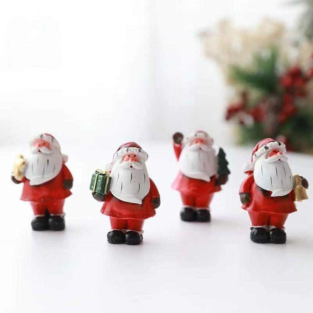 Cute Santa Claus Micro Landscape Model Resin Santa Claus Decorations Christmas Figurine Home