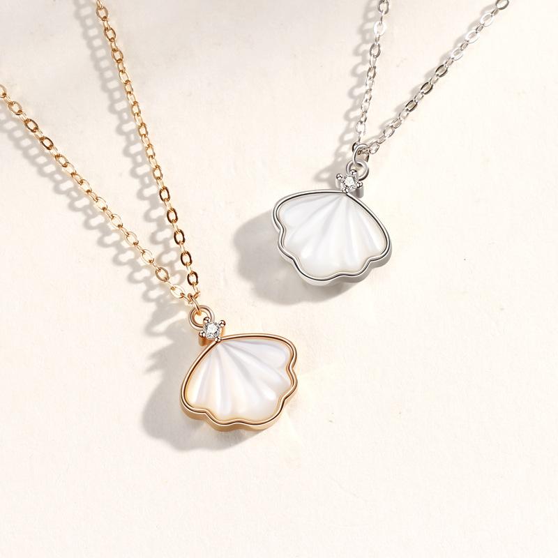 Ожерелье из ракушек женское корейское легкое роскошное индивидуальное нишевое ключичное цепочка рябчик ракушка пара кулон ins