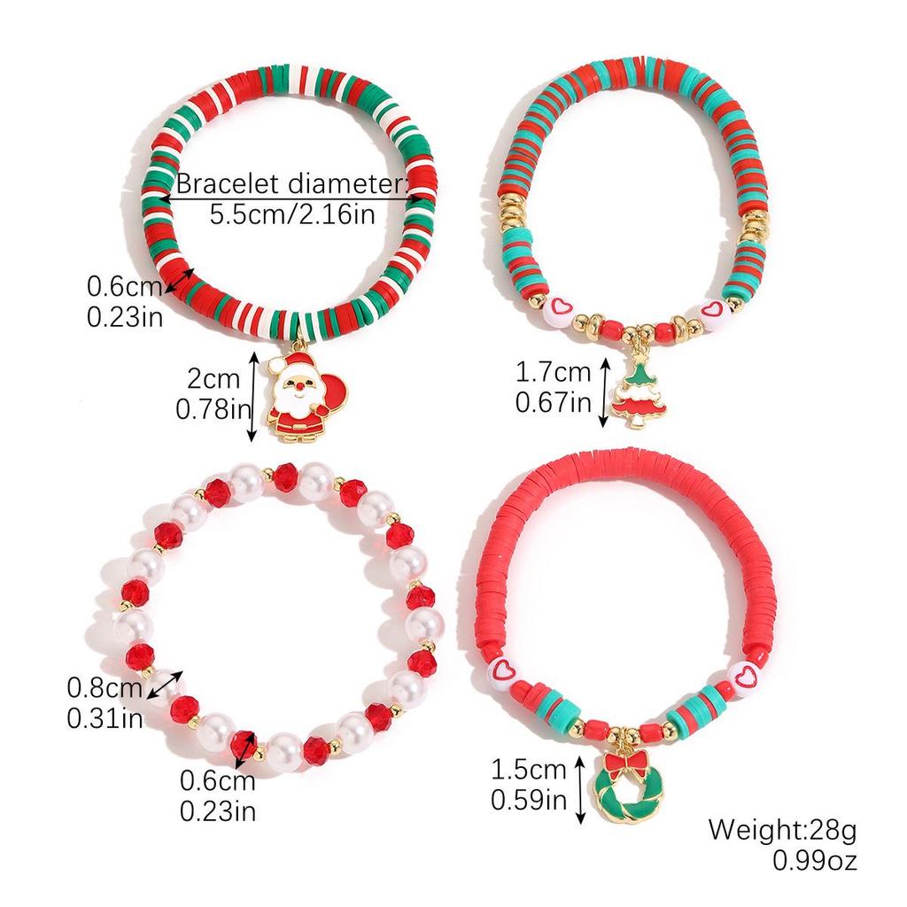 Модный хрустальный кулон Санта-Клауса и жемчужный браслет в красном, зеленом, белом - Рождественские украшения для Европы и Америки