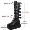 Gothic Shoes Platform Knee High Punk Black Sexy Motorcycles 2024 New Halloween Cosplay 2024 Shoes for Women Zapatos De Mujer