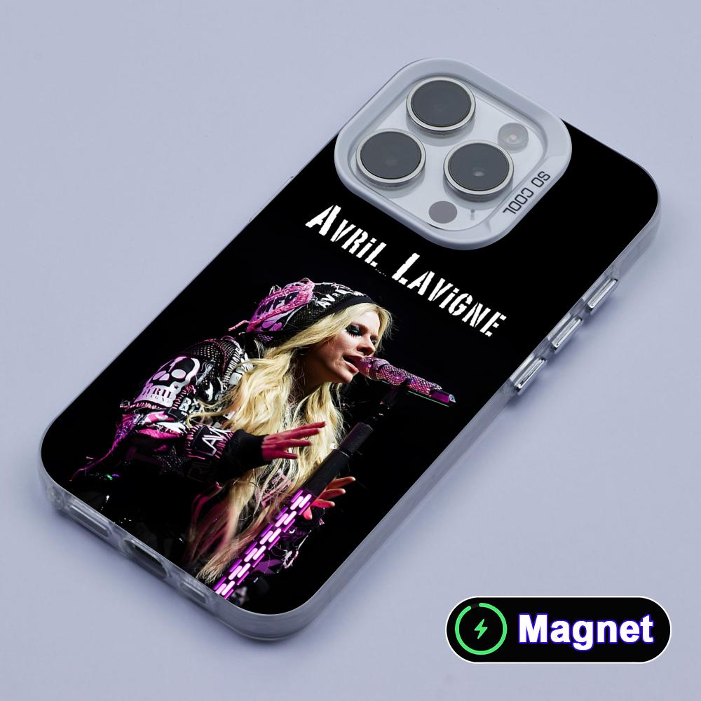 Avril Lavigne White Translucent MagSafe Mobile Phone Case for iPhone 17 16 15 14 13 12 11 X XR XS Air Pro Max Plus Cover