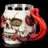Novelty Beer Mug Skull Shape Realistic Octopus Tentacles Stainless Steel Medieval Halloween Party Wine Cup Whisky Shot Glasses Drinking Cup