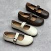 Handmade Genuine Leather Flat Shoes Soft Sole Round Toe Casual Versatile Women's Shoes