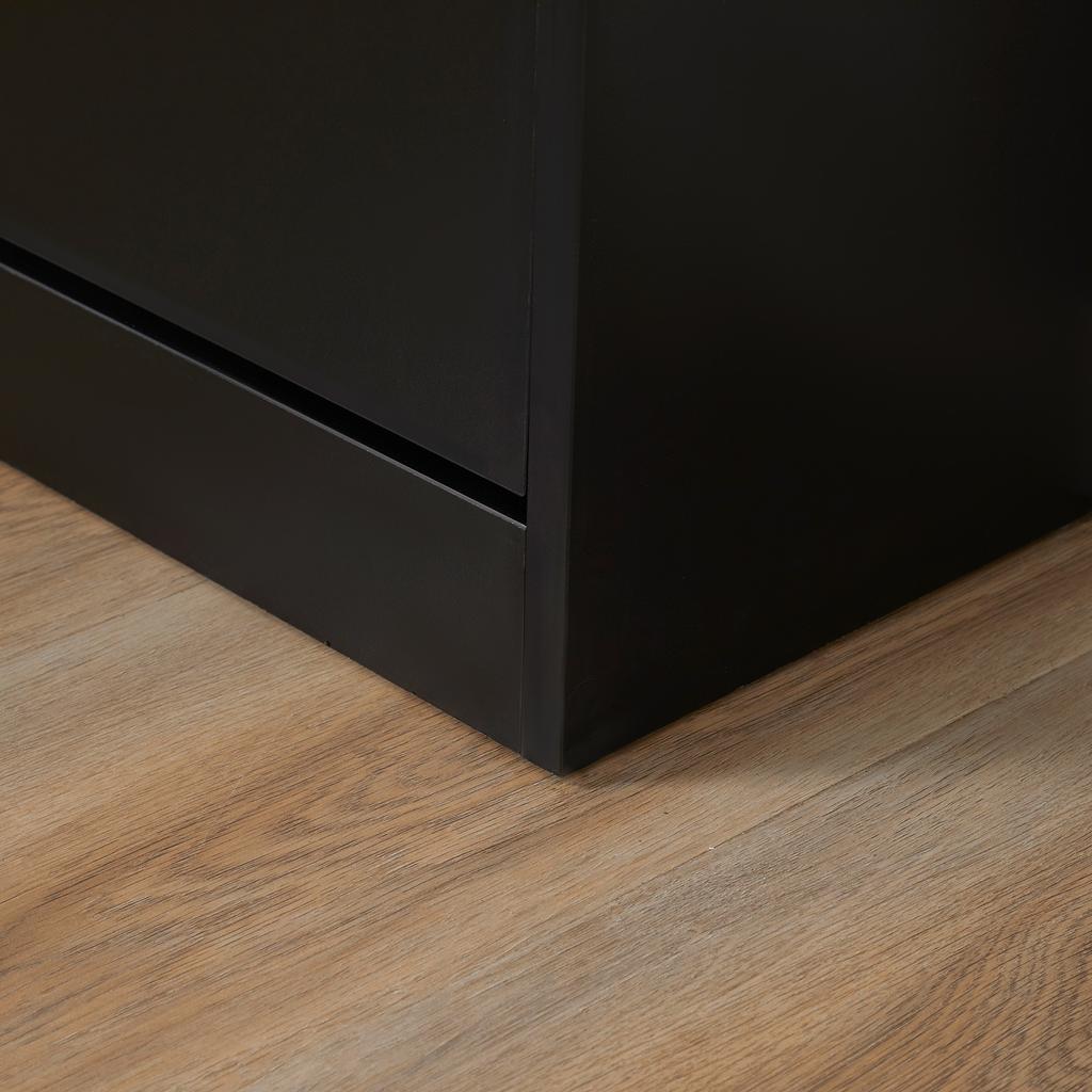 Shoe Cabinet Shoe Storage Unit dim. 60L x 24W x 80H cm 2 Flip-Down Doors Black