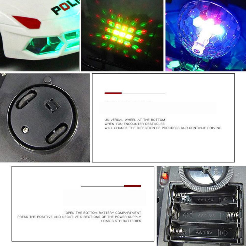 Kids Door Opening Police Car Toys New Model Police Car for Children 360 Degree Rotating Modern