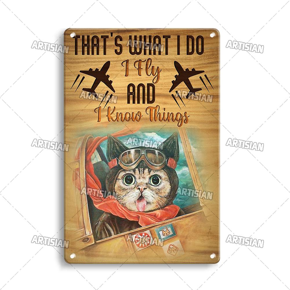 Artisian Flying Metal Sign Pilot Tin Plaque Flight Attendant Decorative Poster Wall Decor Garage Bar Pub Club Hotel Cafe Kitchen