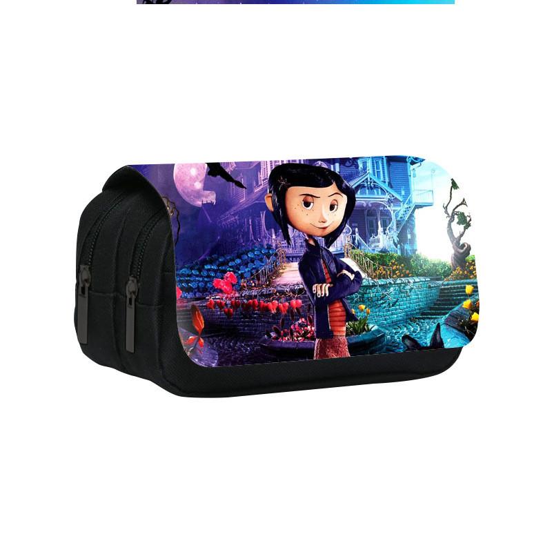 Coraline Twin Compartment Organizer Stationery Pen Pouch For School And Home