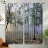 Лесной пейзаж Декоративные шторы Зеленый лес Солнечный свет Натуральный аэробный B&B Hotel Спальня Гостиная 3D Печать Шторы 2 шт.