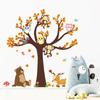 Cartoon Animal Owl Monkey Tree Wall Stickers Children'S Room Decoration Mural Decals Home Decoration Cute Animal Stickers