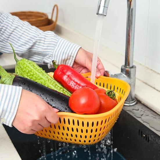 8 Pcs Kitchen Draining Bowl Hollow Out Quick Drainage with Small Ears Drain Basket Fruite