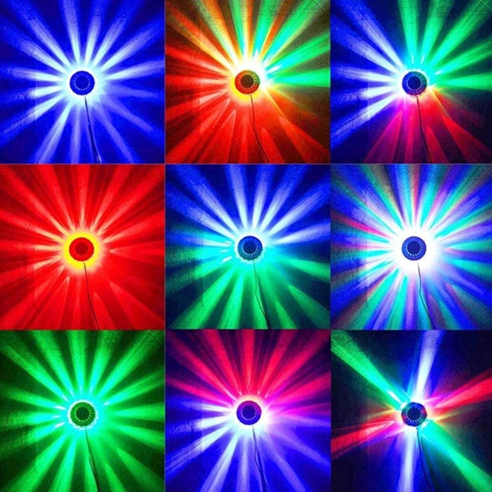 Mini UFO 48 LED Strobe Stage Light Voice Control Multicolor Rotating Disco Party Lights for Christmas Ktv Background Wall Light