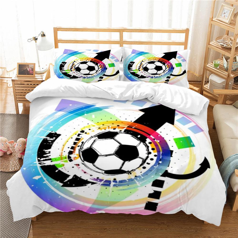 Постельный комплект Футбольное пододеяльник с 3D принтом Постельное белье Костюм Футбол Домашнее постельное белье с наволочкой Мягкий пододеяльник