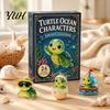 Ocean Turtle Hanging Ornaments 24 Days Advent Calendar, Blind Box, Christmas Acrylic Collectible Desk Animal Pendants for Tree And Holiday Party