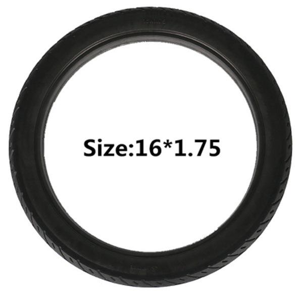 Black Rubber Tire Set: 2 pieces for 16-inch Electric Bicycle or Delivery Vehicle