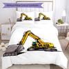 3pcs excavator Bedding Set Duvet Cover Closure Includes 1 Duvet Cover & 2 Pillowcases, Soft and Comfortable for All Seasons.