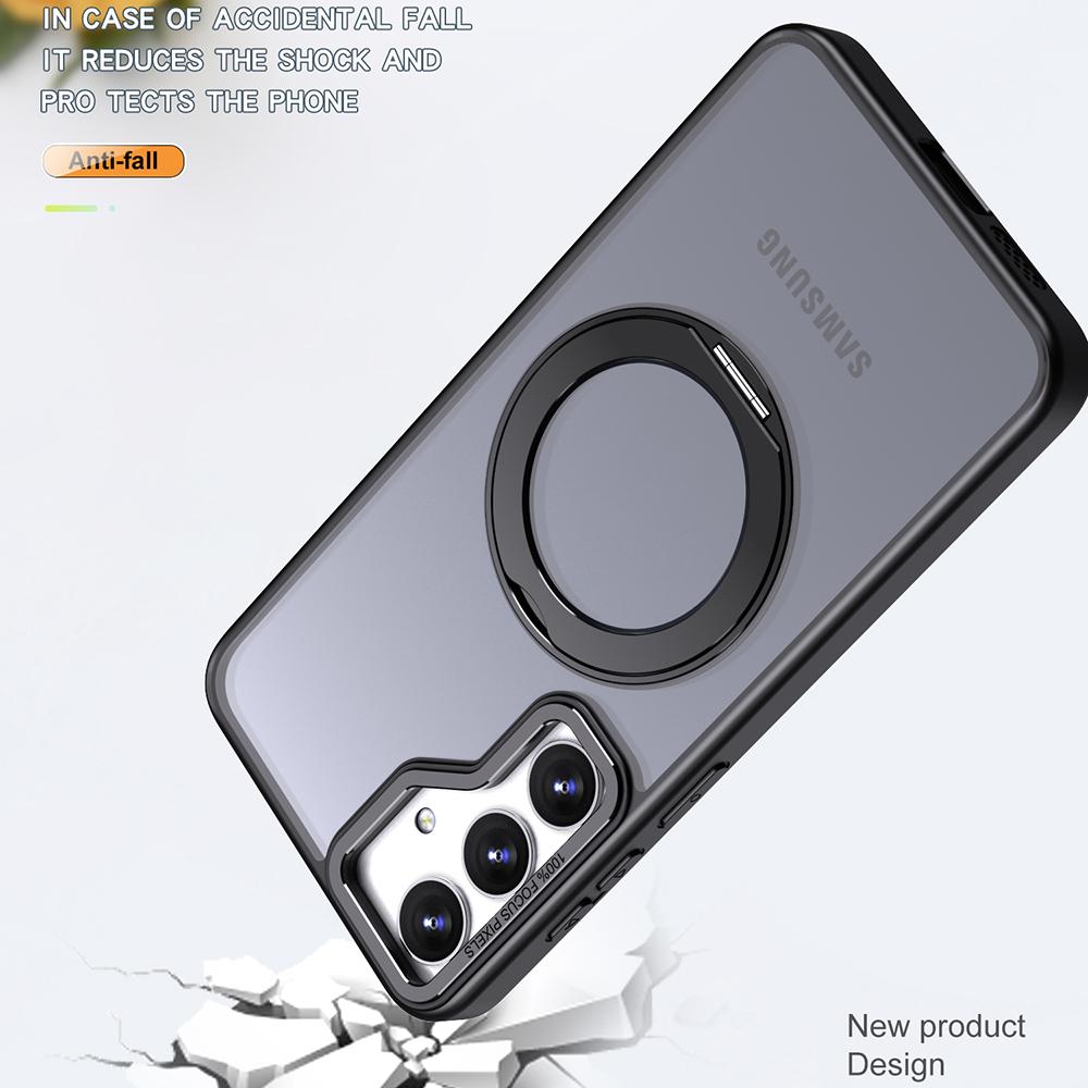 Чехол для Samsung Galaxy S25+ с вращающейся магнитной подставкой, противоударный чехол из акрила + ТПУ