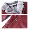 Women's Fall and Winter Large Size Zipper Stand-up Collar Jacket PU Leather Warm Jacket Short Casual Business Warm Jacket