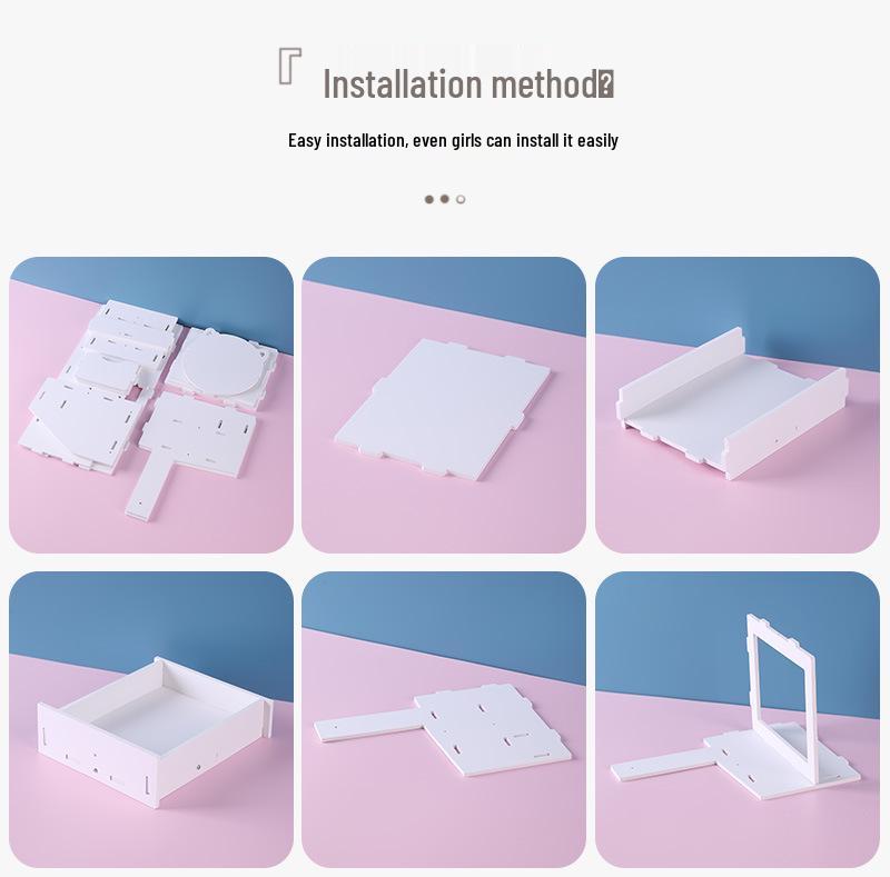 Multifunctional Drawer Makeup Mirror & Skincare Organizer