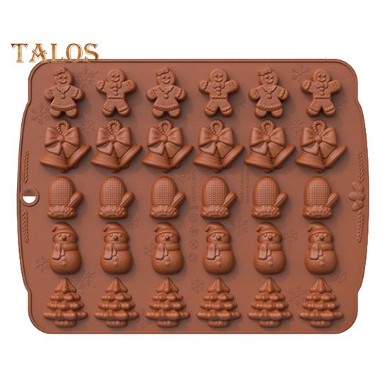 Силиконовая форма, пищевая антипригарная форма для рождественских элементов, легко снимается, многоразовая формочка для печенья, пригодная для использования в духовке