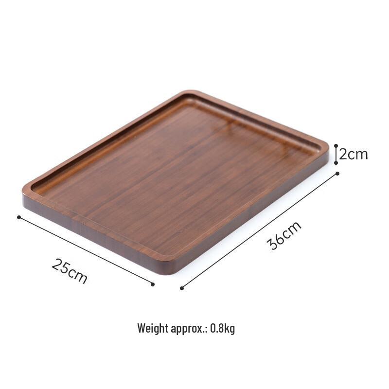 Chinese Style Bamboo Tea Serving Tray with Walnut Finish