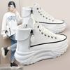High-top Shoes Women's Spring and Autumn Women's Shoes Round Toe Shoes Thick-soled Increased Casual Sneakers