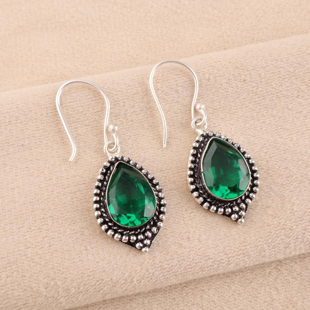 Chrome Diopside Gemstone 925 Sterling Silver Handmade Jewelry Dainty Earrings EE-164-11