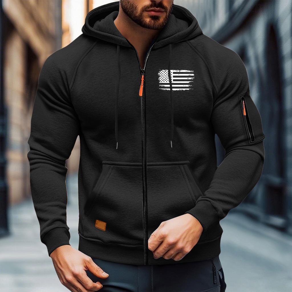 Men's Leisure Long Sleeves Zipper Hooded Hood Hoodie Coat Hooded Hood