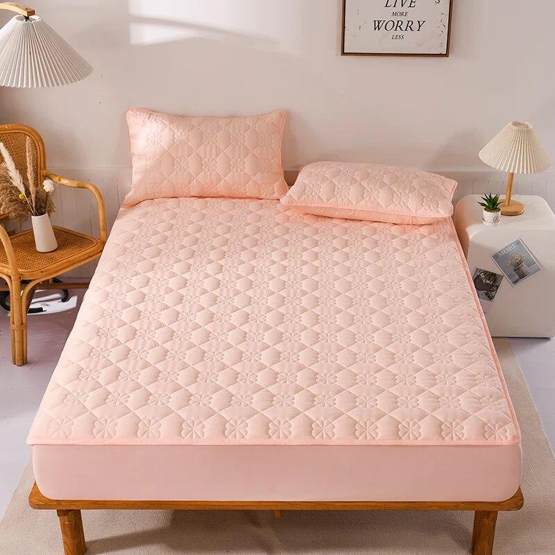 Водонепроницаемый утолщенный наматрасник, антибактериальный защитный чехол для матраса с эластичной лентой, стеганая простыня, покрывало на кровать