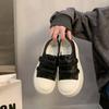 Velcro Platform White Shoes Women's 2025 New Small Height Increase Comfortable Sports Casual Breadboard Shoes