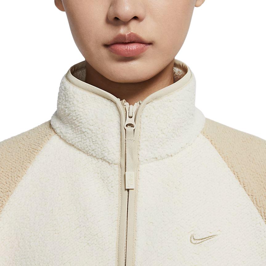 Nike Спортивная флисовая ретро спортивная куртка с воротником-стойкой женские куртки DD5719-224