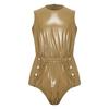 Mens Waterproof Bodysuit Sleeveless Openable Crotch Buttons Back Zipper Elastic Waistband Romper