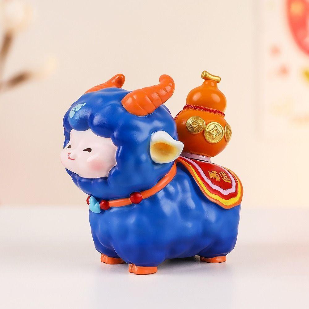 Resin Sheep Desktop Ornament Chinese Style Fortune Sheep Figure Office Desktop