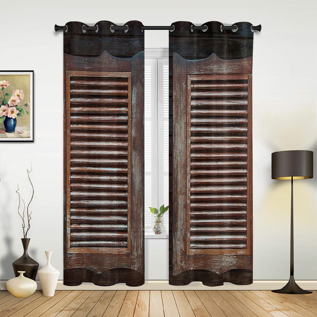 Деревянные двери в винтажном стиле, оконные шторы для детской комнаты, гостиной, занавески, панели, занавески для кухни
