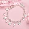 925 Sterling Silver Pendant Bracelet Fashion Wedding Jewelry