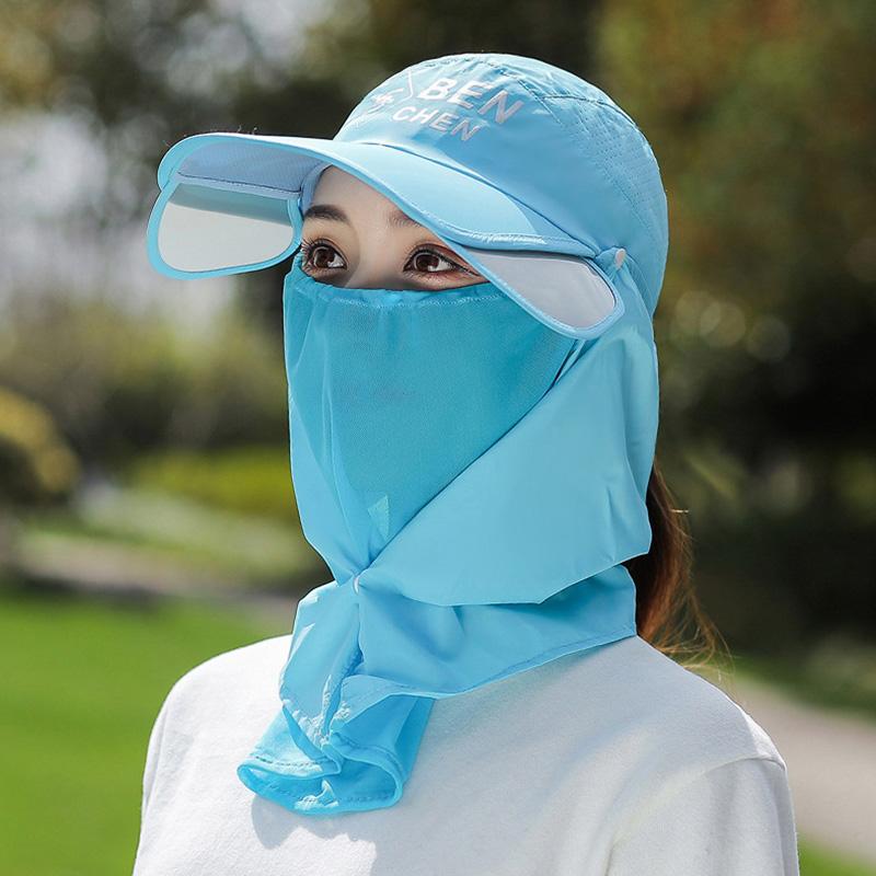1 шт. солнцезащитная шляпа с защитой от ультрафиолета, спортивные шапки, быстросохнущая защитная маска для лица, полностью покрывающая солнцезащитную кепку для вождения, летняя мода
