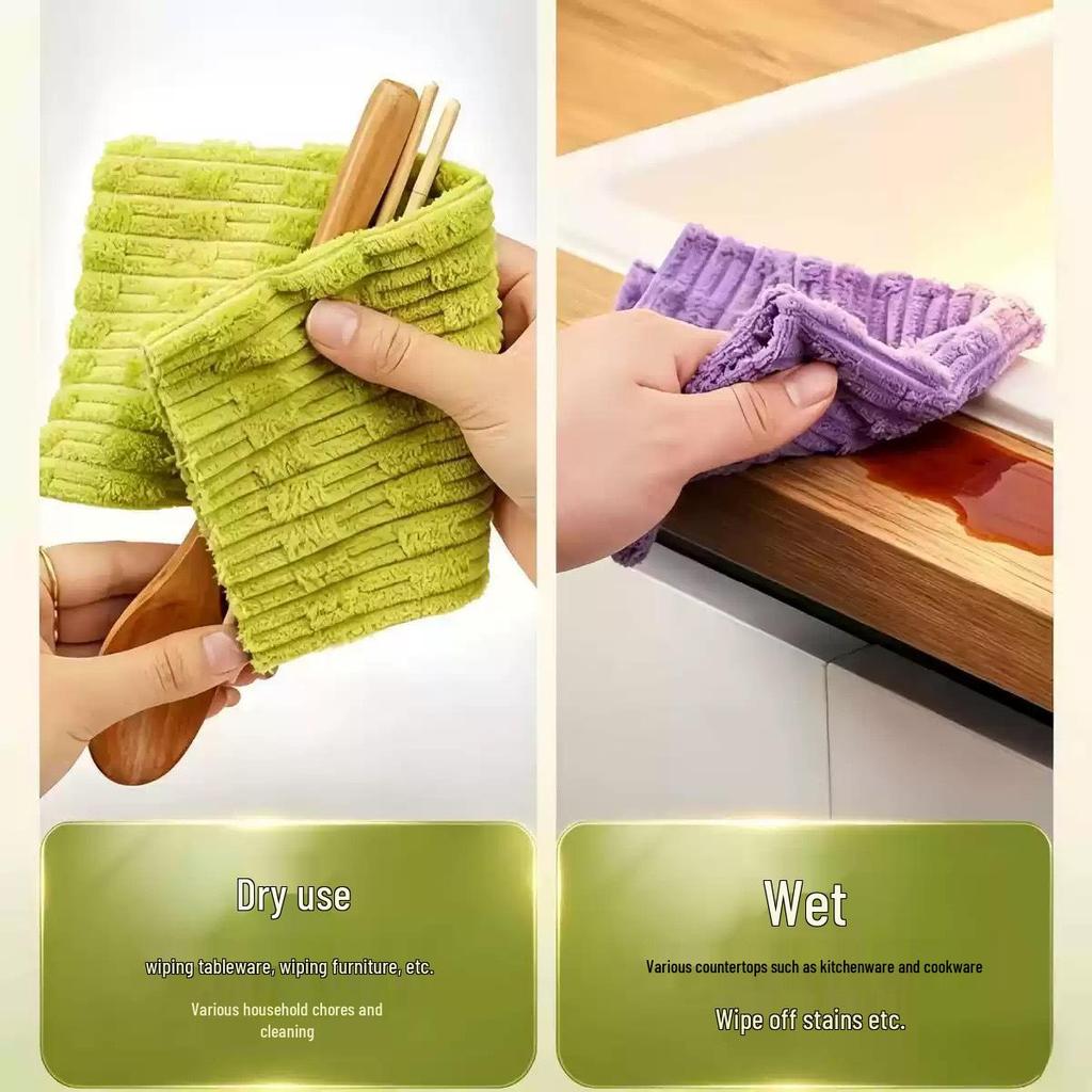 Bamboo Velvet Weekly Disposable Rag - Tearable Cleaning Cloth for Dry/Wet Use, Oil & Stain Removal in Kitchen