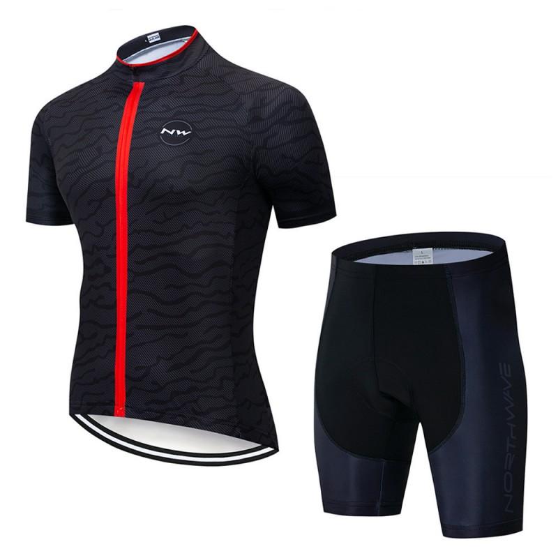 Unisex Cycling Jersey Set Short Sleeve Bib Shorts Breathable Moisture Wicking Bike Wear
