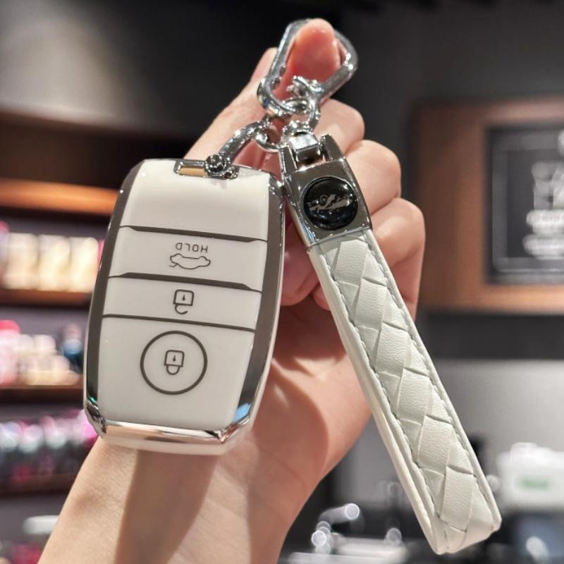 Key Fob Cover with Key Chain for Hyundai Kia Sorento Sportage Rio Carnival Picanto Ceed I20 I30 QL GT Car Accessories