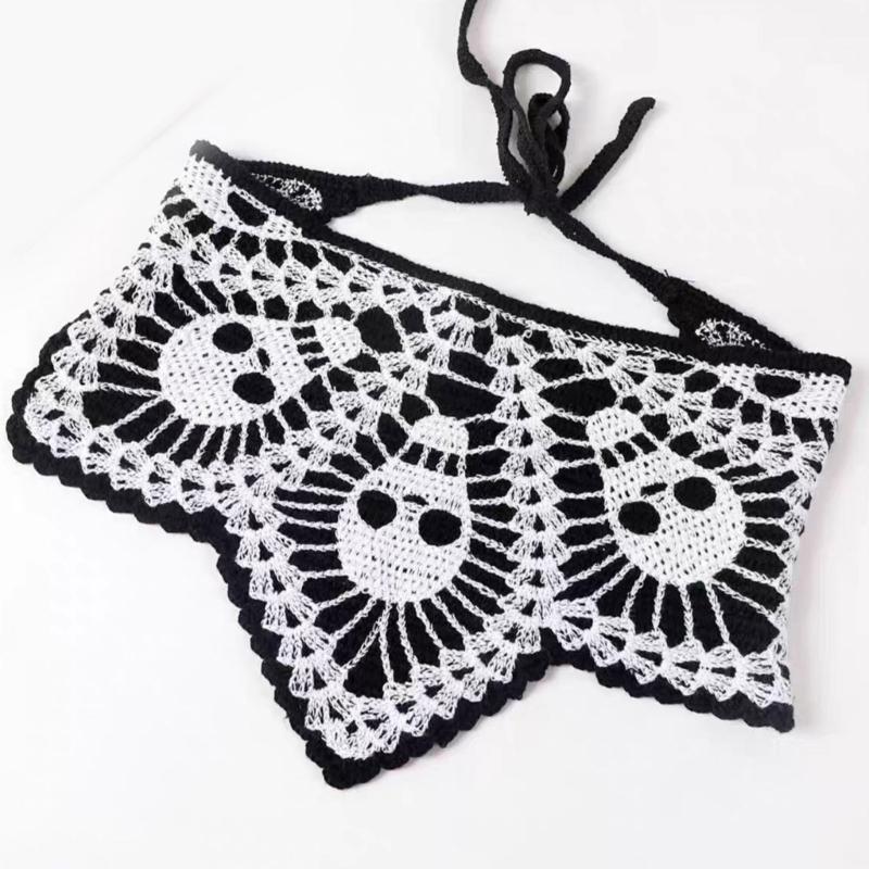 Элегантный головной платок с узором из черепов, повязка на голову, темная серия, платок-бандана, головной убор для Хэллоуина, фото-платок