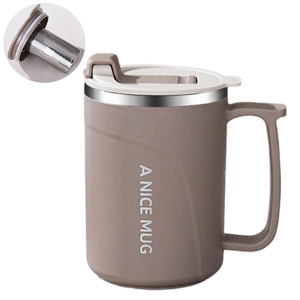 500ml Insulated Coffee Cup Double-layer Stainless Steel Thermos Cup Leak-proof Heat-resistant Vacuum Water Bottle Office Worker