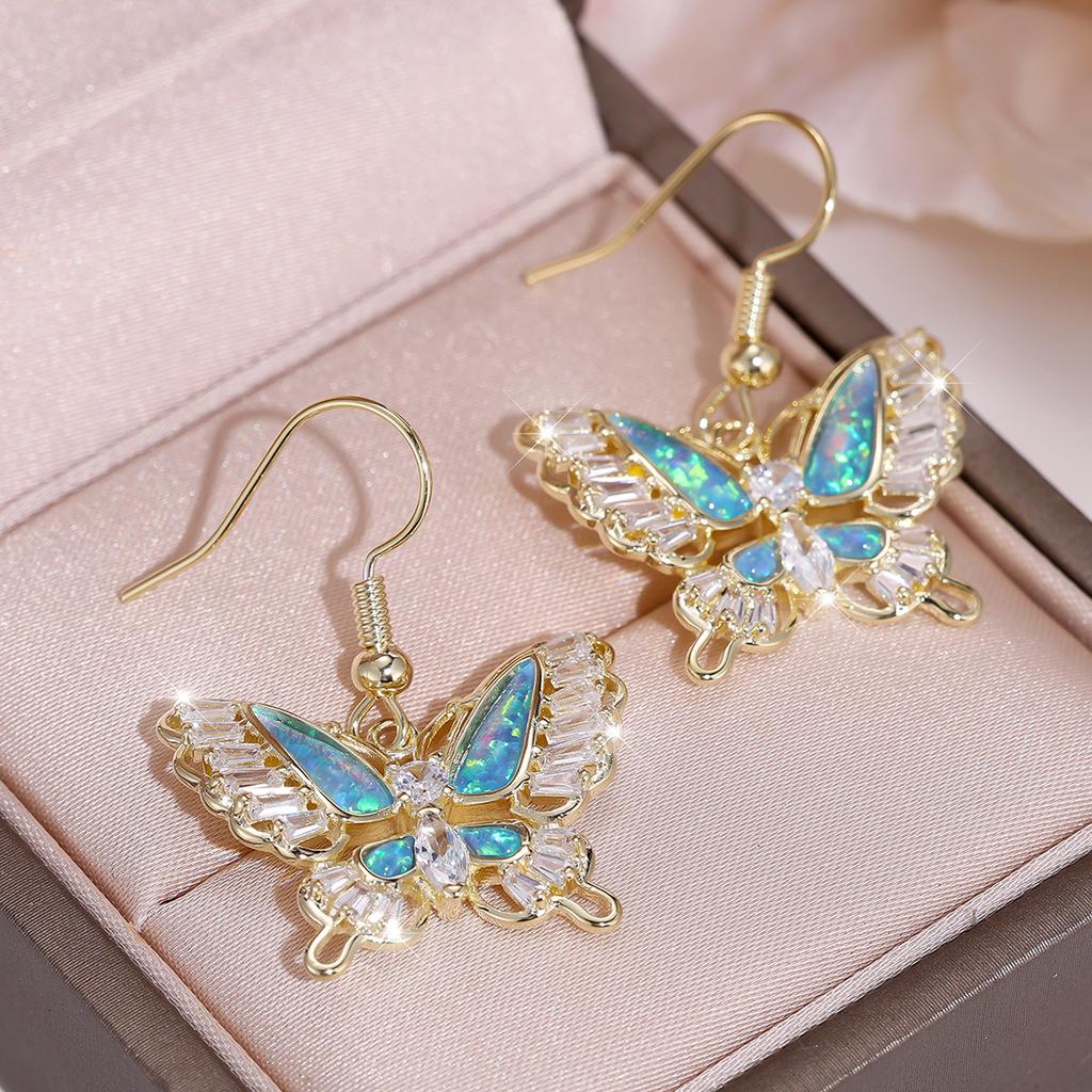 Популярные серьги-подвески с бабочками Простые и нишевые Легкая роскошь и элегантные серьги и серьги