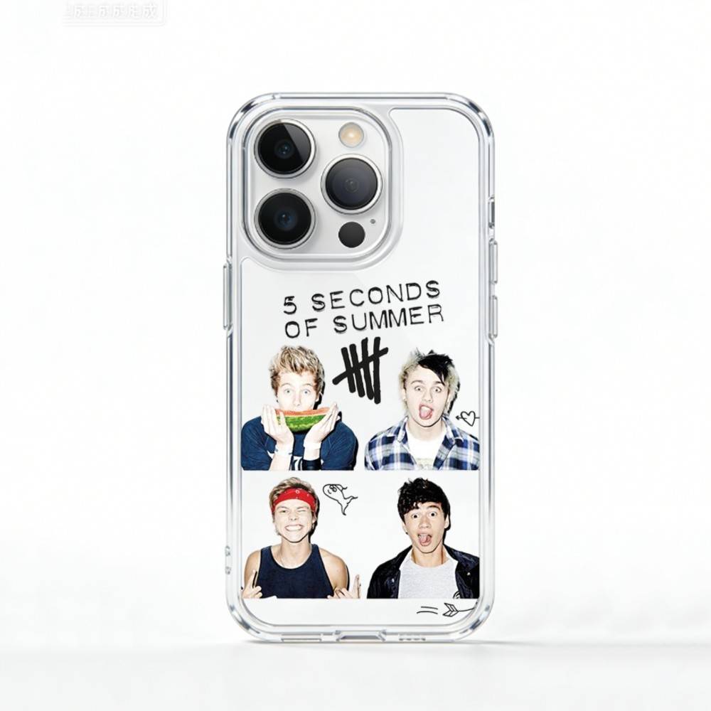 5 S-Секунд Летней Группы Чехол Для Телефона Для iPhone 17 16 15 14 13 12 11 Mini Pro Max Plus Прозрачный Чехол