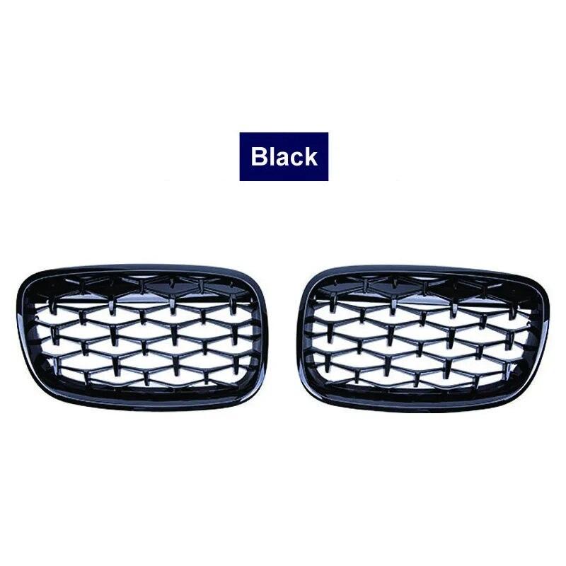 One Pair Diamond Kidney Grille Racing Grill For BMW X5 X6 E70 E71 2008-2013 Front Grills Car Styling Meteor Style Replacement