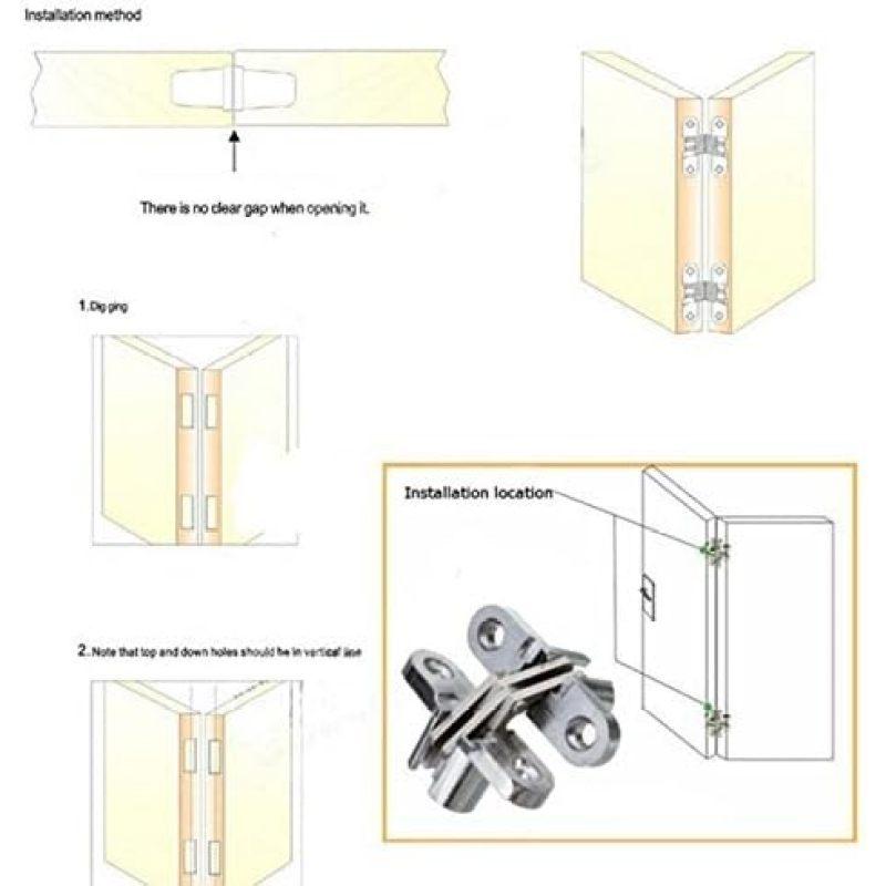 Hidden Gate Hinge Stainless Steel Invisible Door Hinges Concealed Barrel Wooden Box Silver